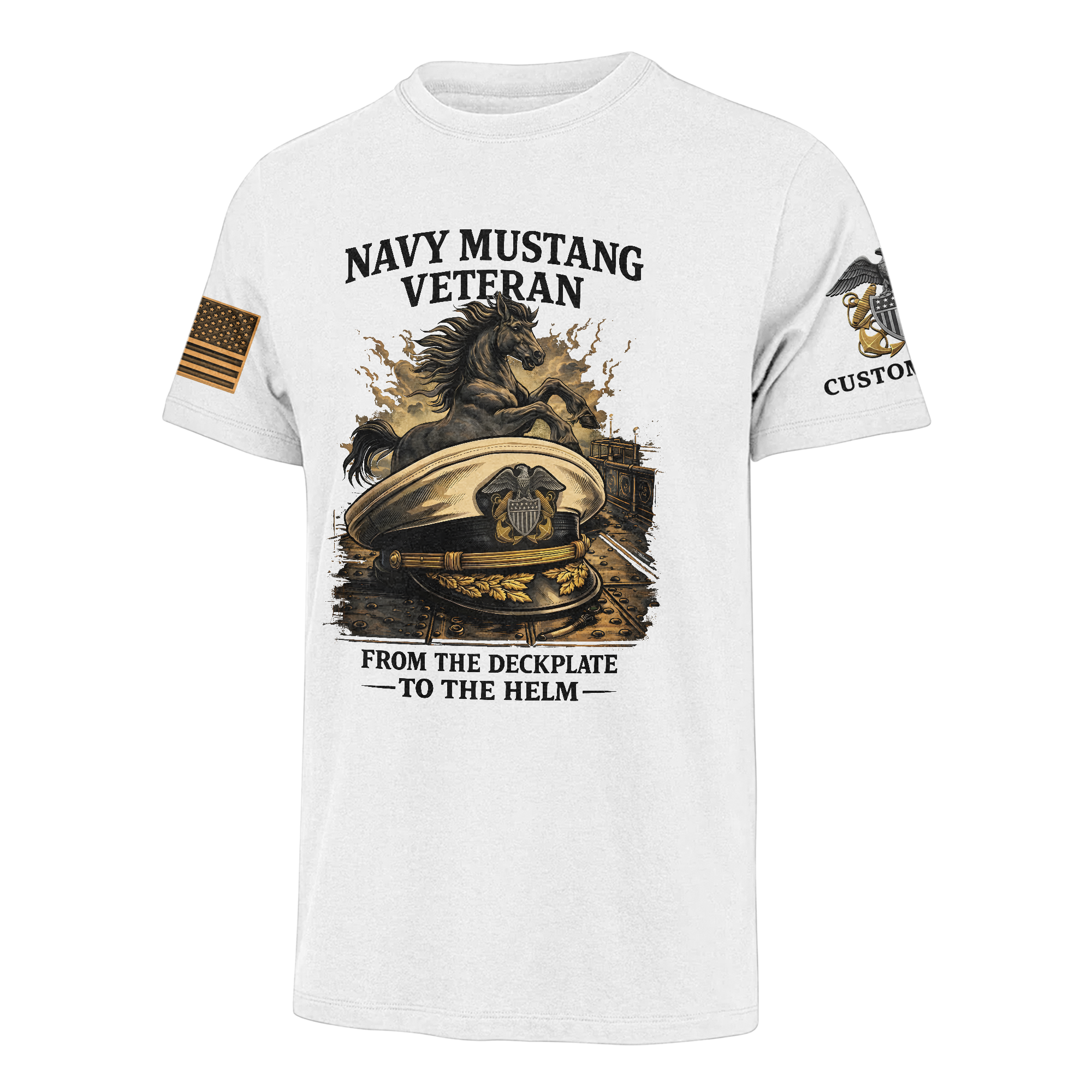 Personalizable Navy Mustangs Classic T-shirt