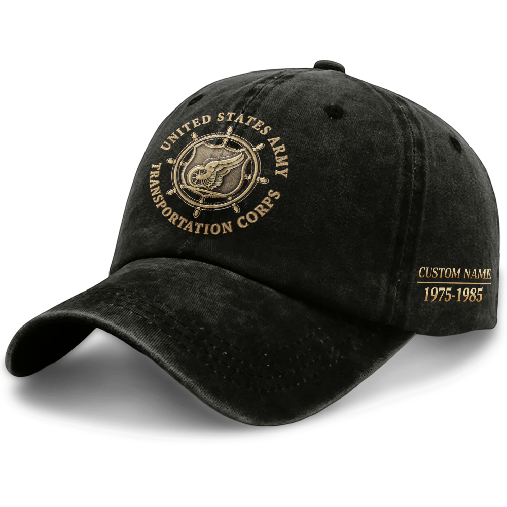 Personalizable Transportation Corps Washed Cap