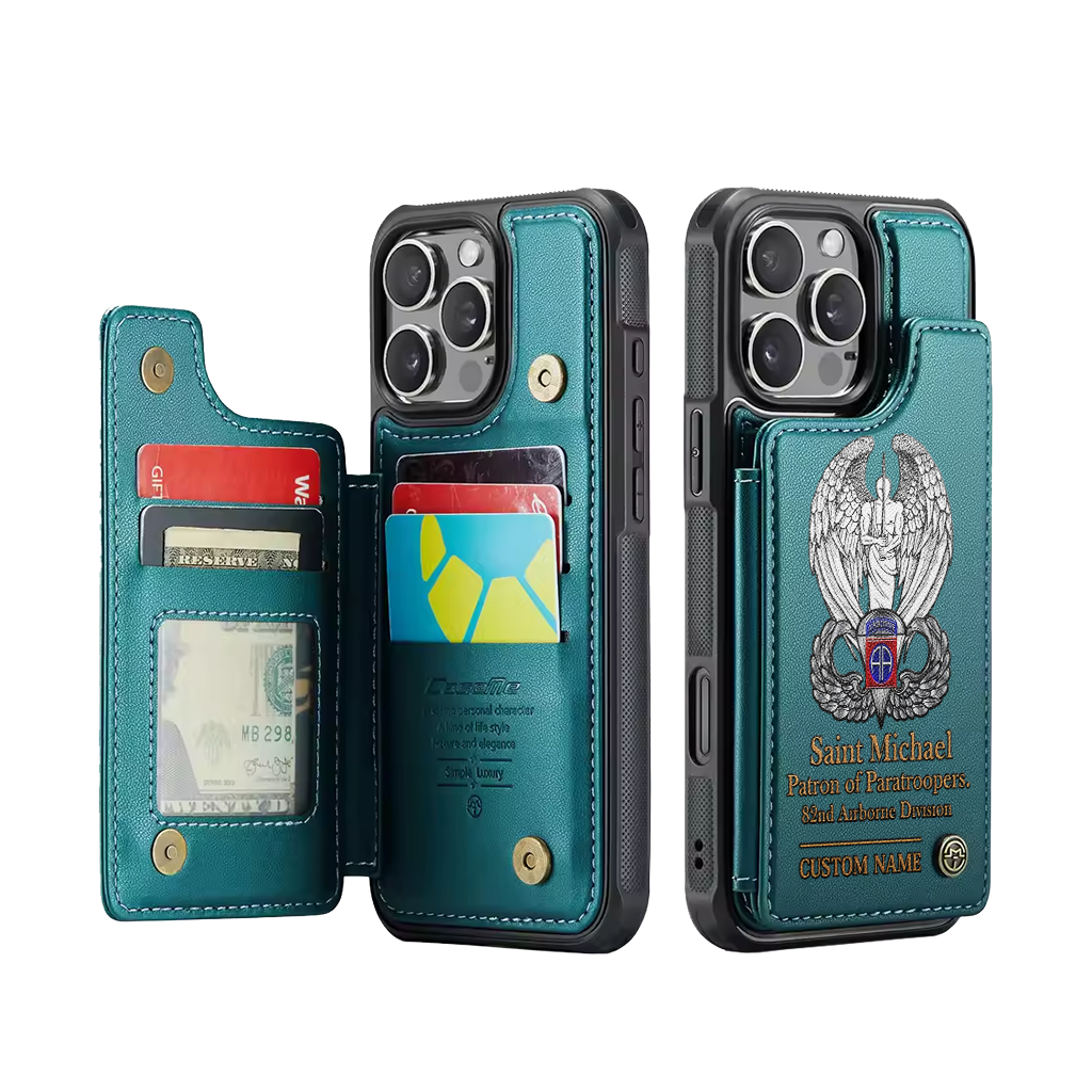 Personalizable Saint Michael Patron Of Paratroopers Wallet Phone Case