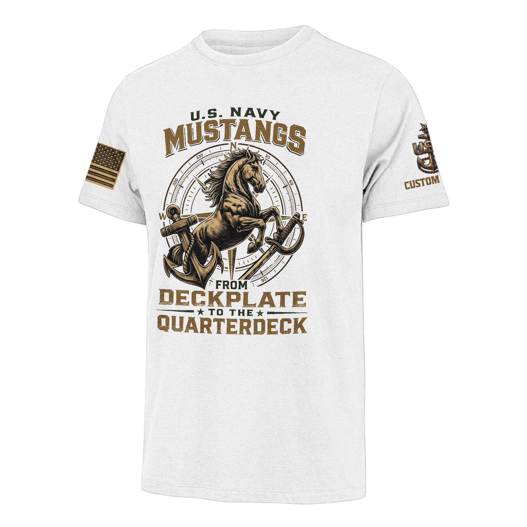 Personalizable Navy Mustangs Classic T-shirt