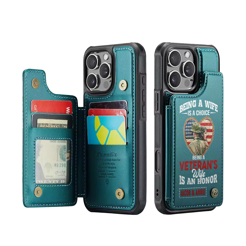 Personalizable Veteran's Wife Wallet Phone Case