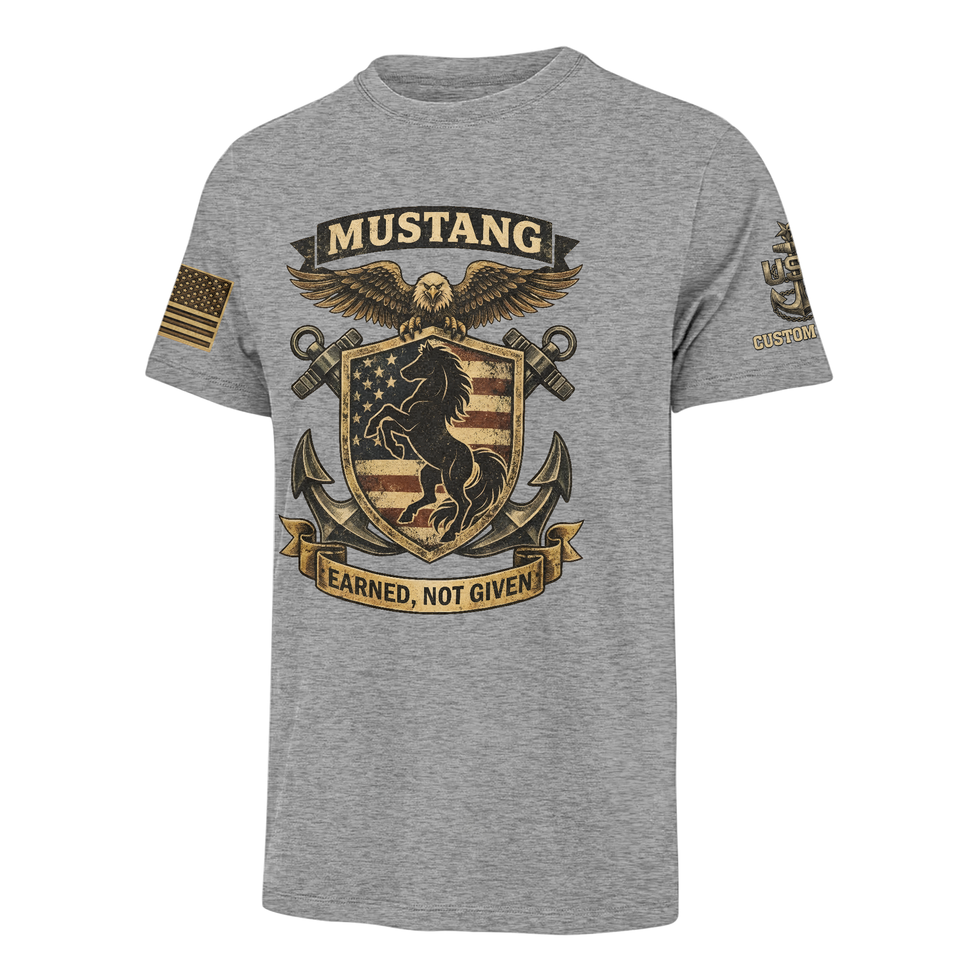 Personalizable Navy Mustangs Classic T-shirt