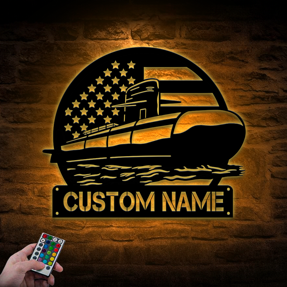 Personalized Navy Submarine Metal Sign Wall Art