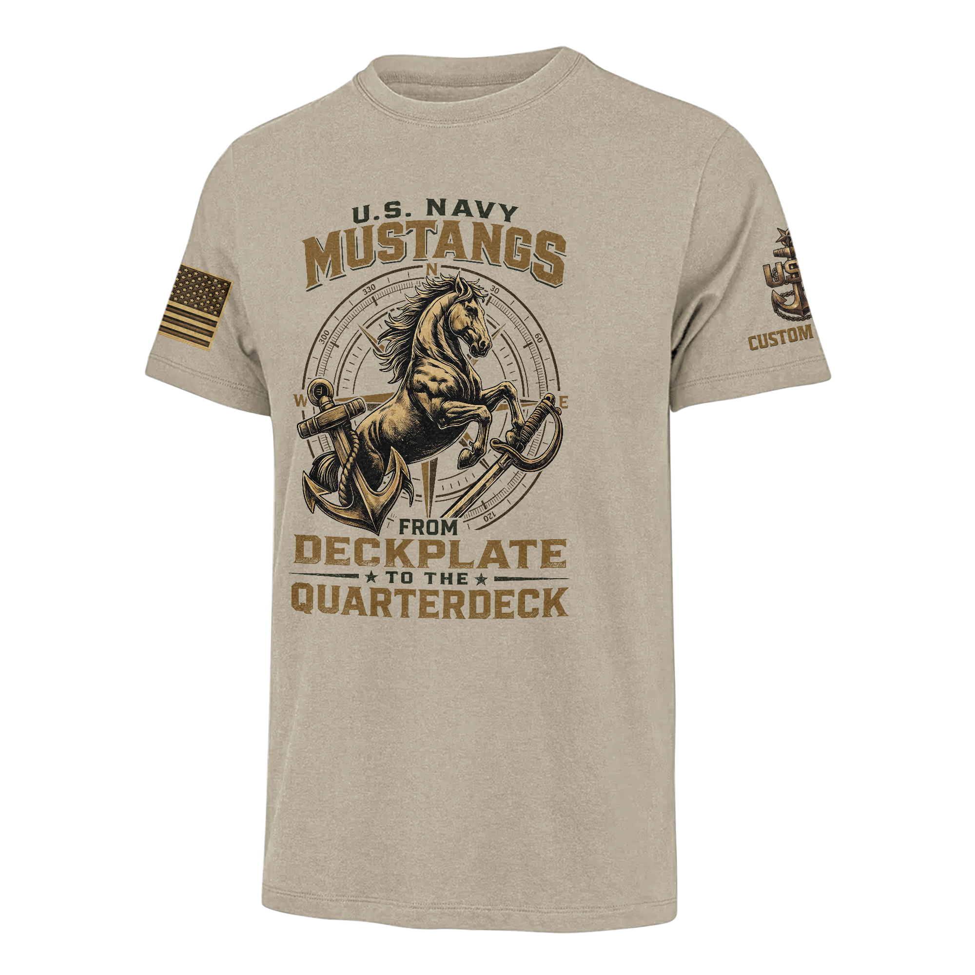 Personalizable Navy Mustangs Classic T-shirt