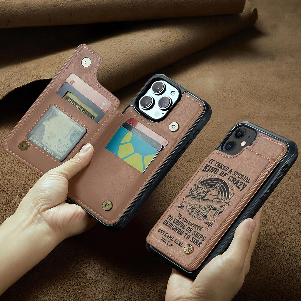Personalizable Navy Submarine Serve On Ships Designed To Sink Wallet Phone Case