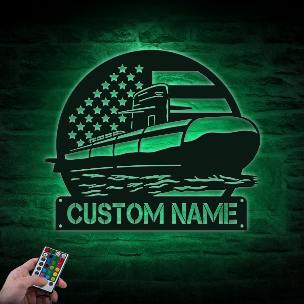 Personalized Navy Submarine Metal Sign Wall Art
