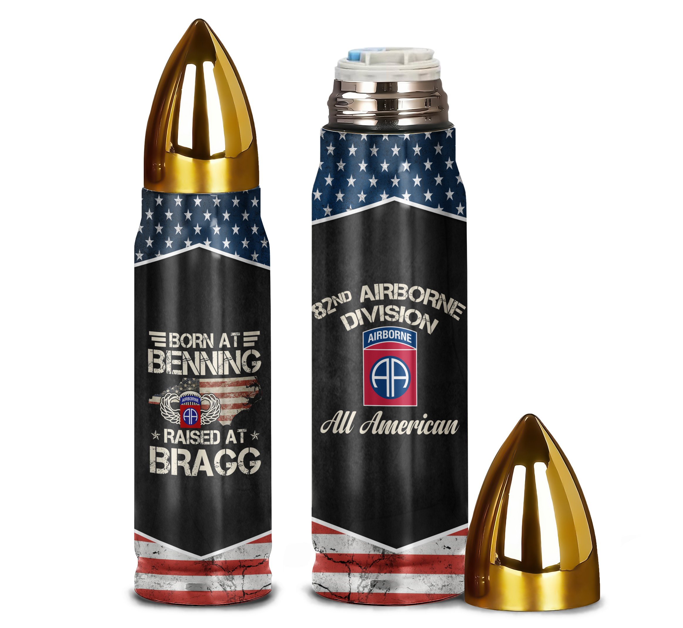 Born At Benning Raised At Bragg Bullet Tumbler