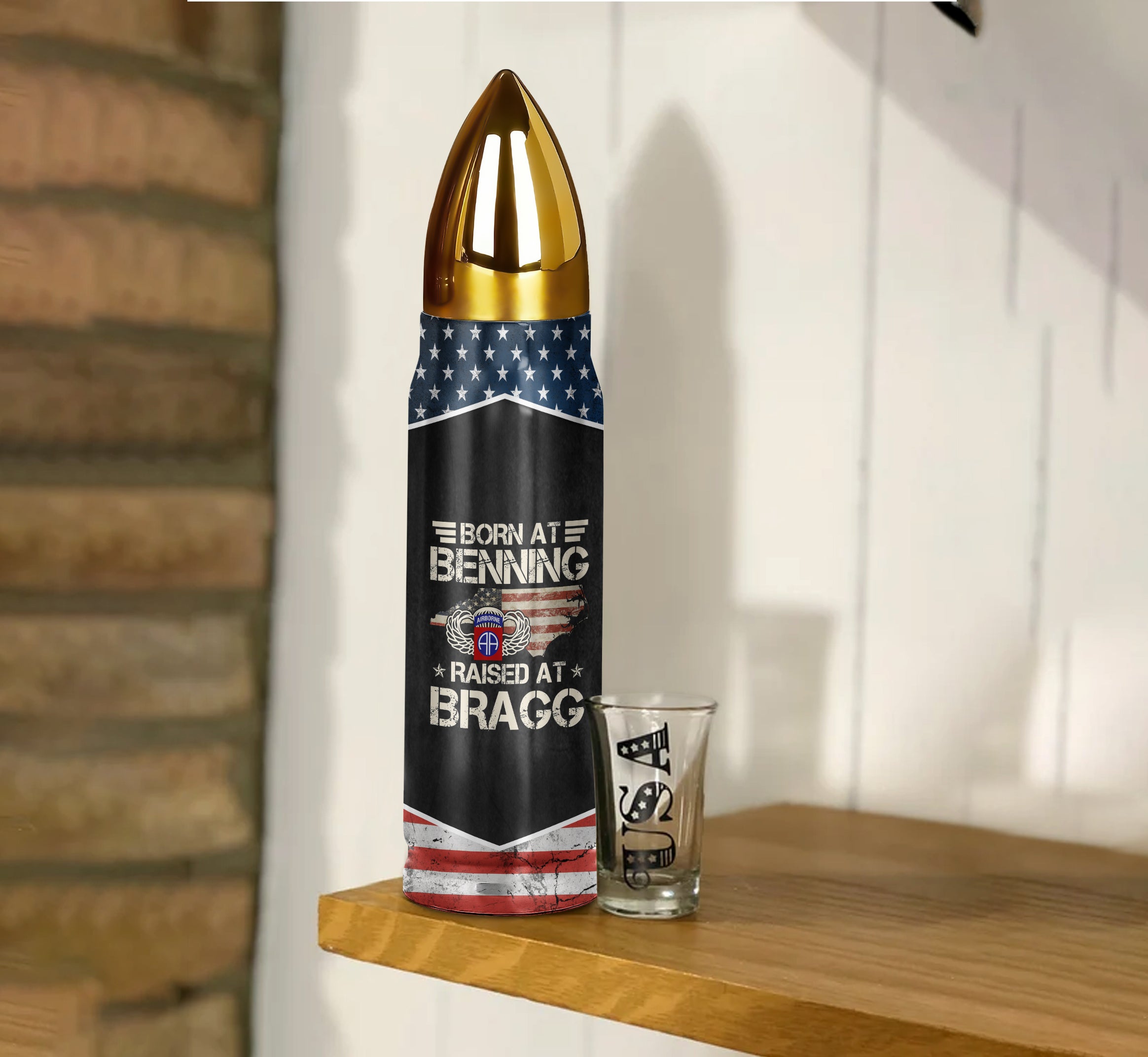 Born At Benning Raised At Bragg Bullet Tumbler