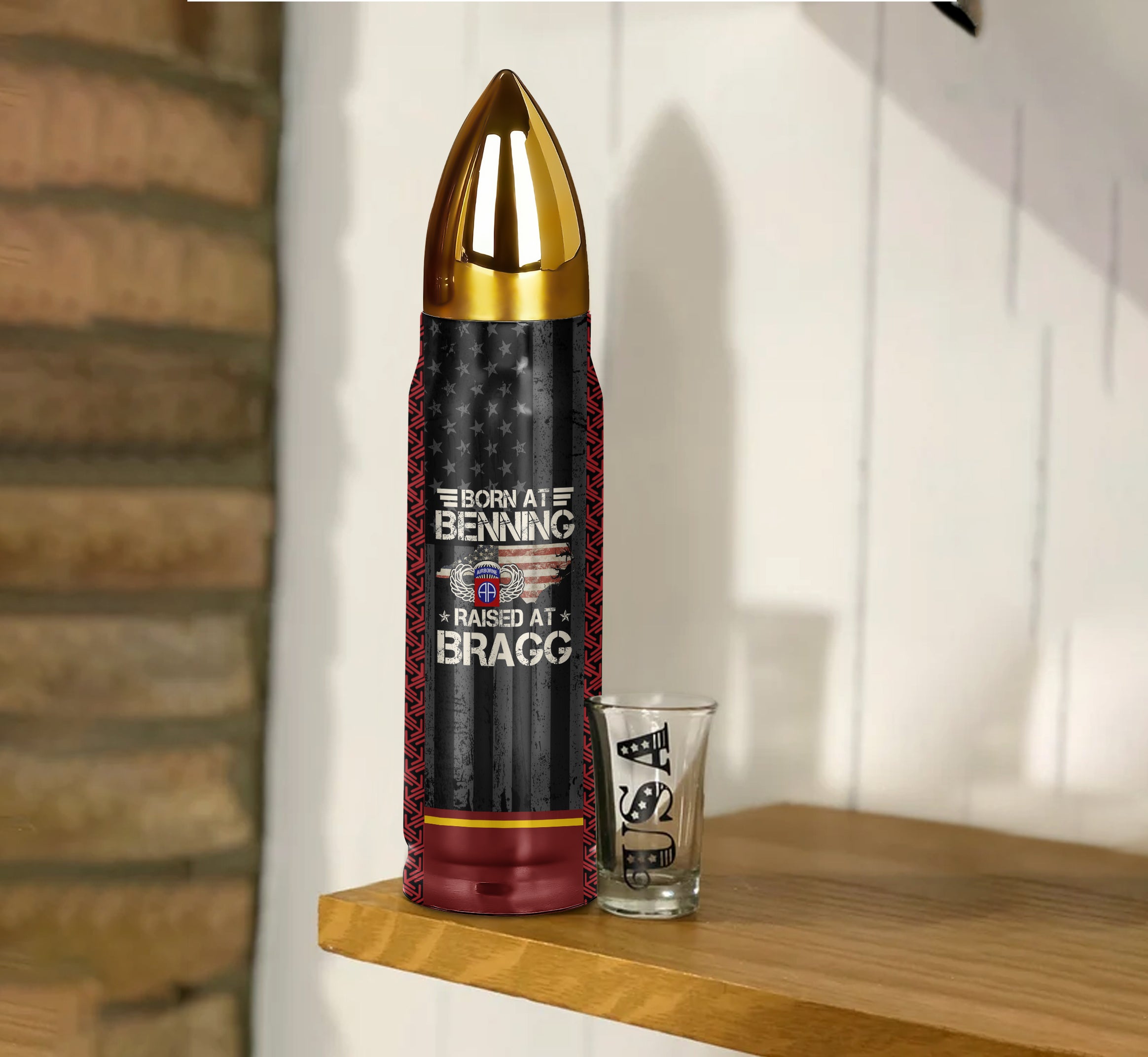 Born At Benning Raised At Bragg Bullet Tumbler