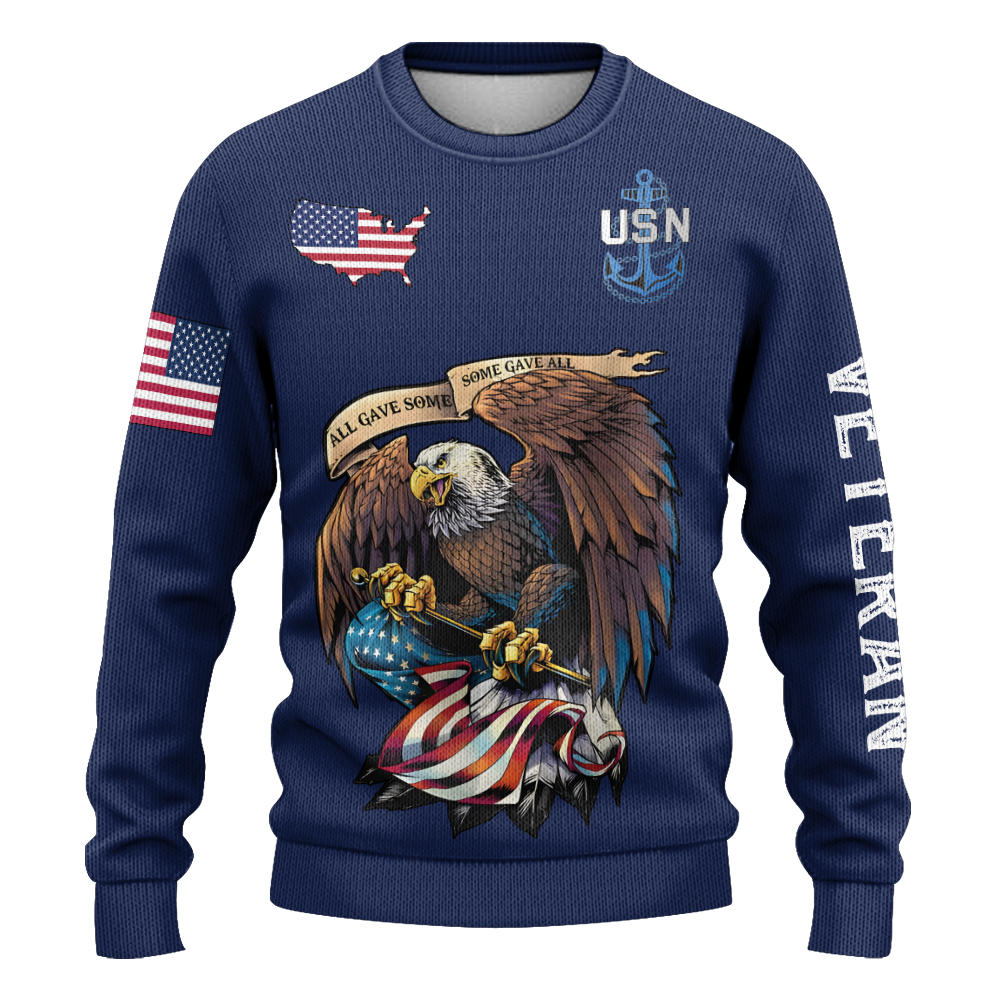 Navy Honor Courage Commitment Knitted Sweatshirt