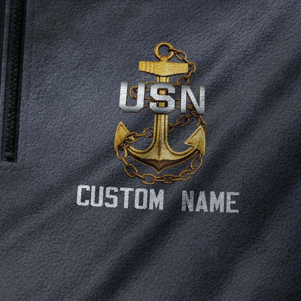 Personalizable Navy 250th Anniversary Half-Zip Raglan Sweatshirt