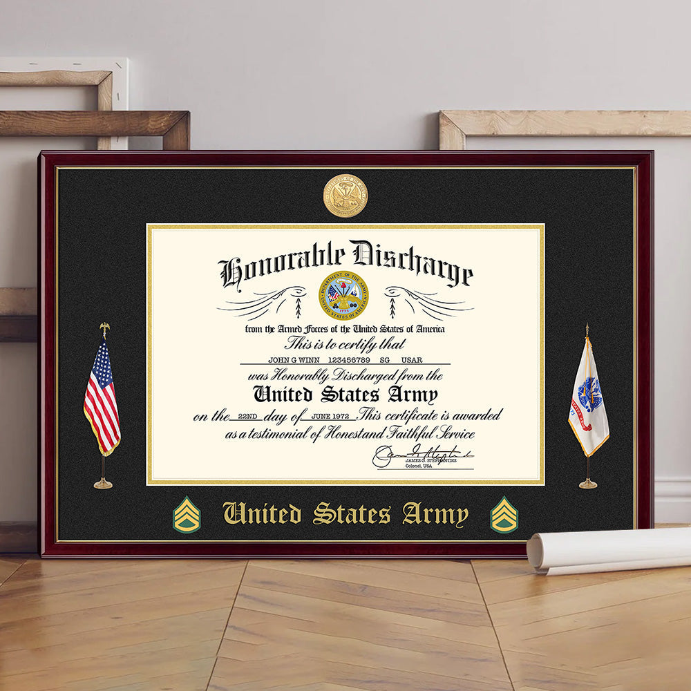 Honorable Discharge Military Award Horizontal Wall Art