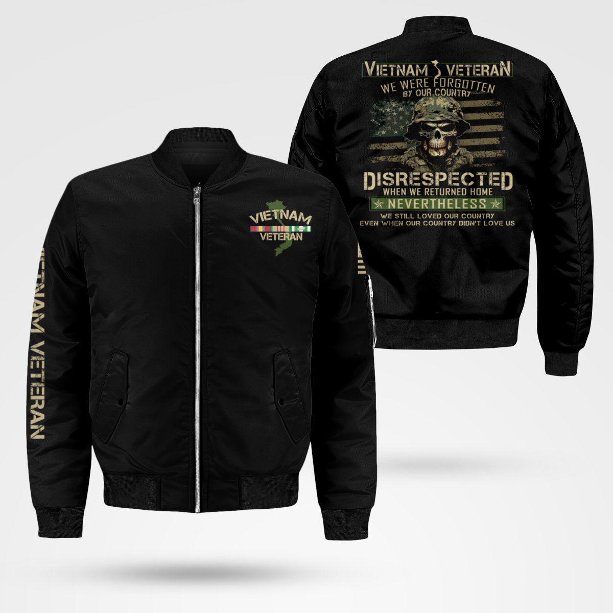 Vietnam Veteran - Fogotten By Our Country Bomber Jacket