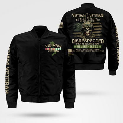 Vietnam Veteran - Forgotten By Our Country Bomber Jacket