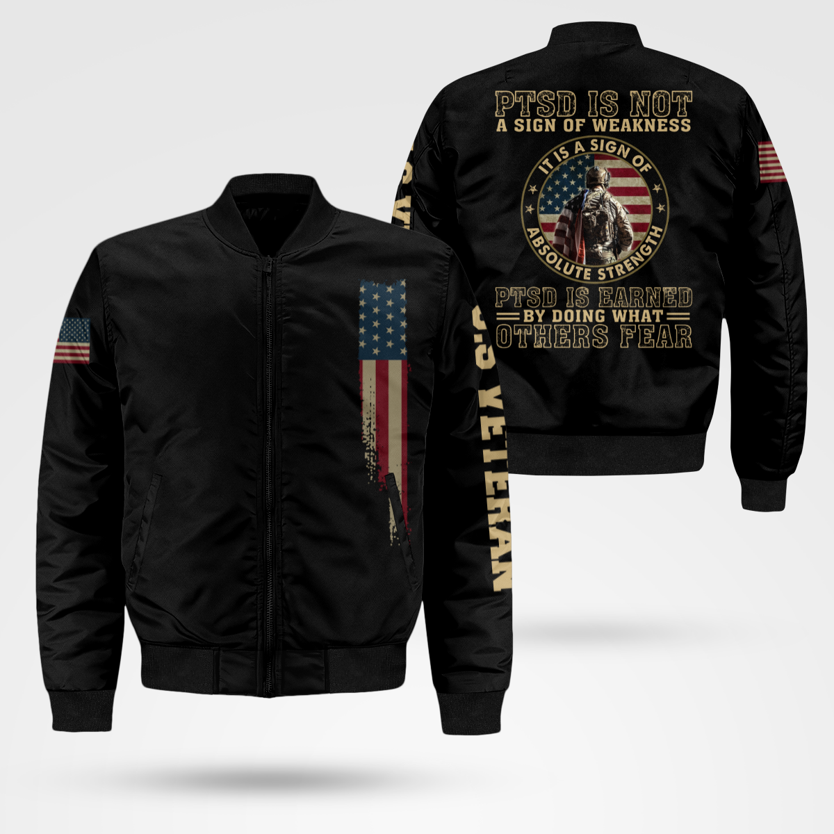 PTSD Is Not A Sign Of Weakness Bomber Jacket