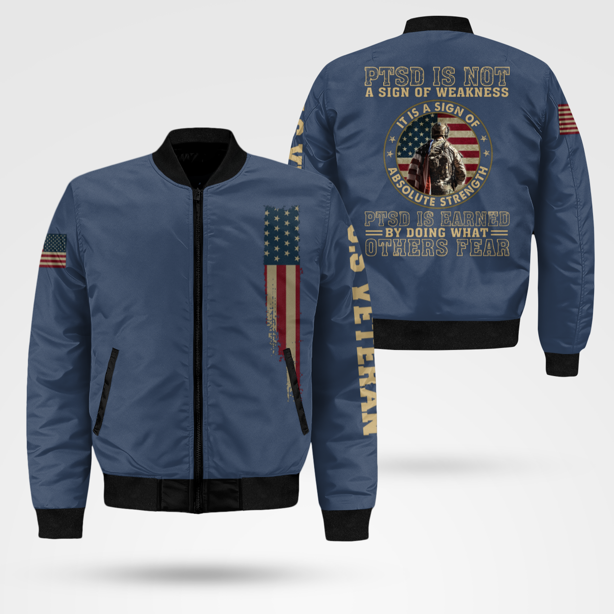 PTSD Is Not A Sign Of Weakness Bomber Jacket