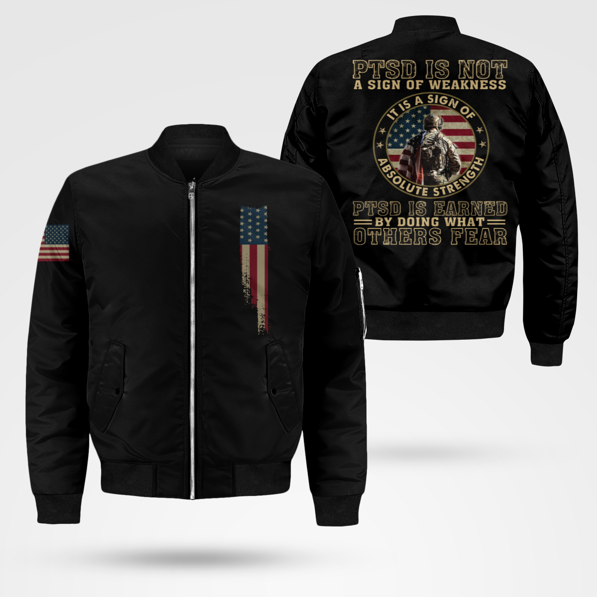 PTSD Is Not A Sign Of Weakness Bomber Jacket