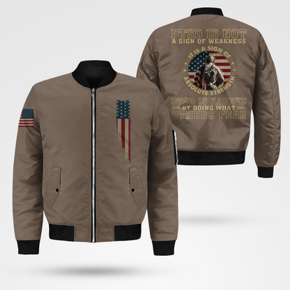 PTSD Is Not A Sign Of Weakness Bomber Jacket