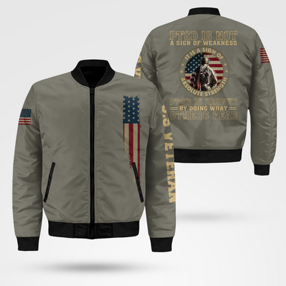 PTSD Is Not A Sign Of Weakness Bomber Jacket