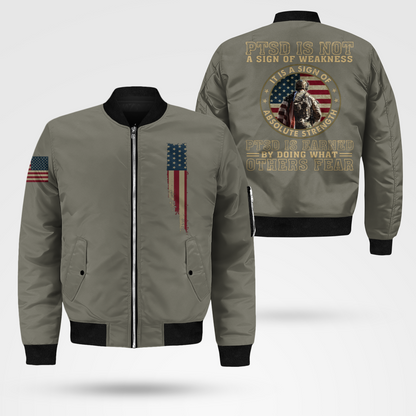 PTSD Is Not A Sign Of Weakness Bomber Jacket