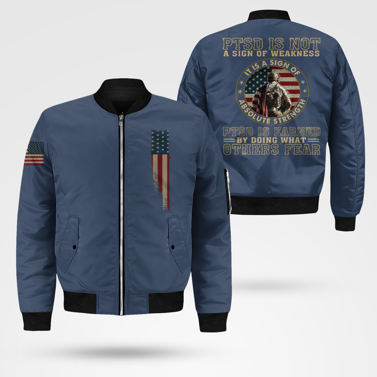 PTSD Is Not A Sign Of Weakness Bomber Jacket