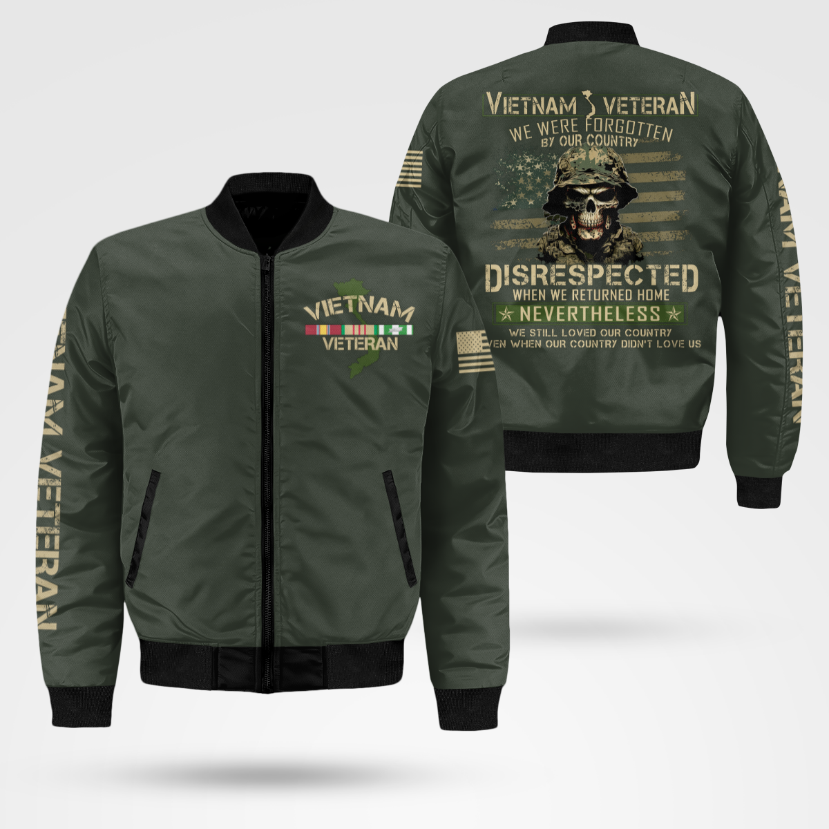 Vietnam Veteran - Forgotten By Our Country Bomber Jacket