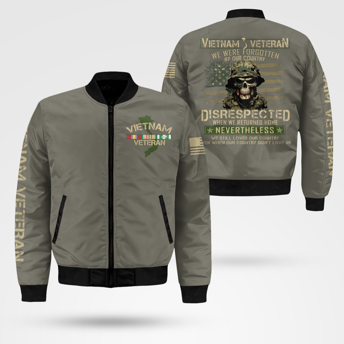 Vietnam Veteran - Forgotten By Our Country Bomber Jacket