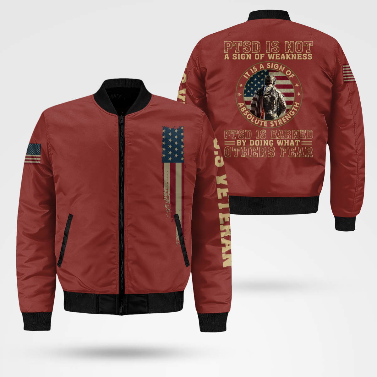 PTSD Is Not A Sign Of Weakness Bomber Jacket