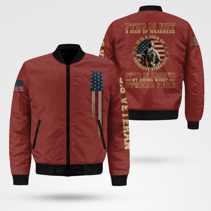 PTSD Is Not A Sign Of Weakness Bomber Jacket