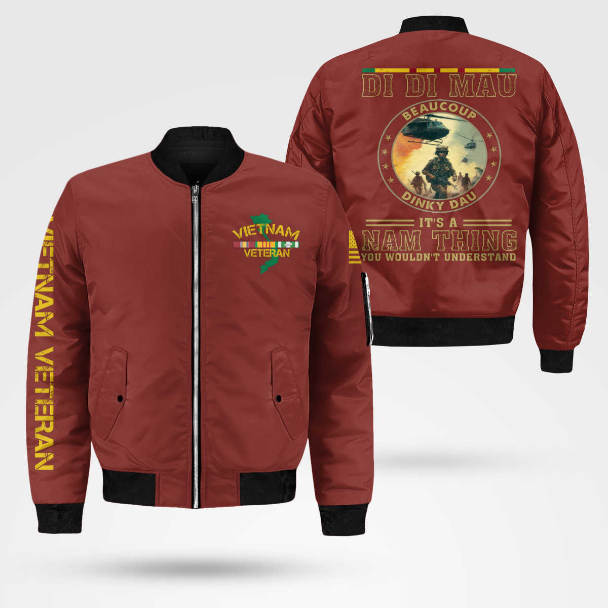 Vietnam Veteran - Di Di Mau Bomber Jacket