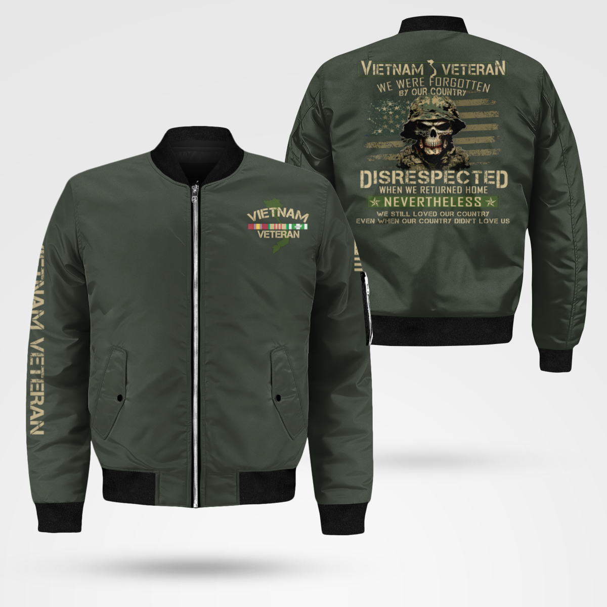 Vietnam Veteran - Fogotten By Our Country Bomber Jacket