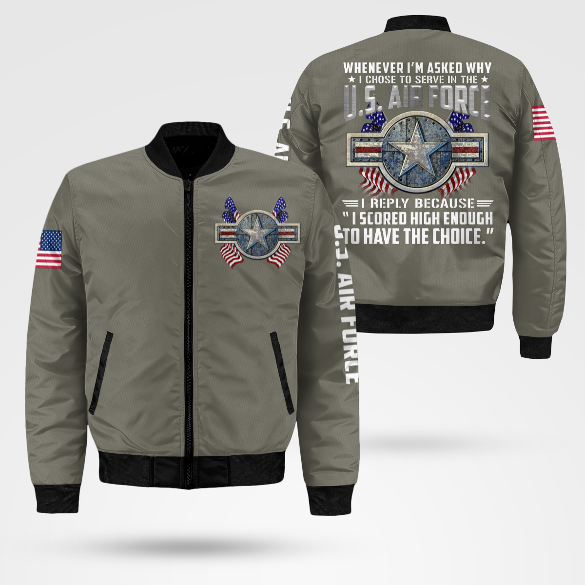 I Chose To Serve In The Air Force Bomber Jacket