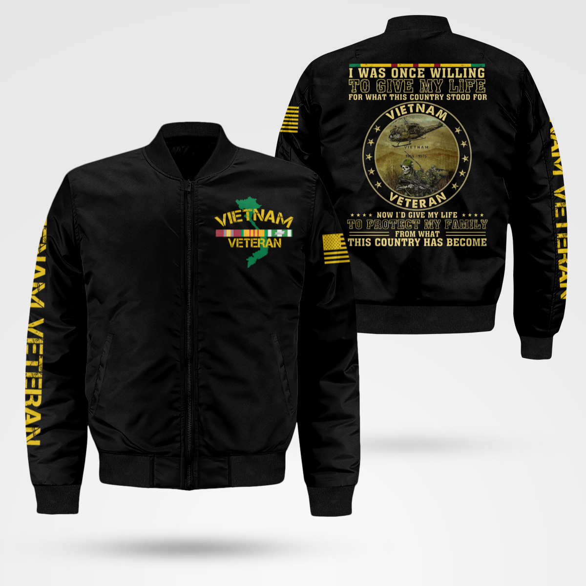 Vietnam Veteran - Protect My Family Bomber Jacket