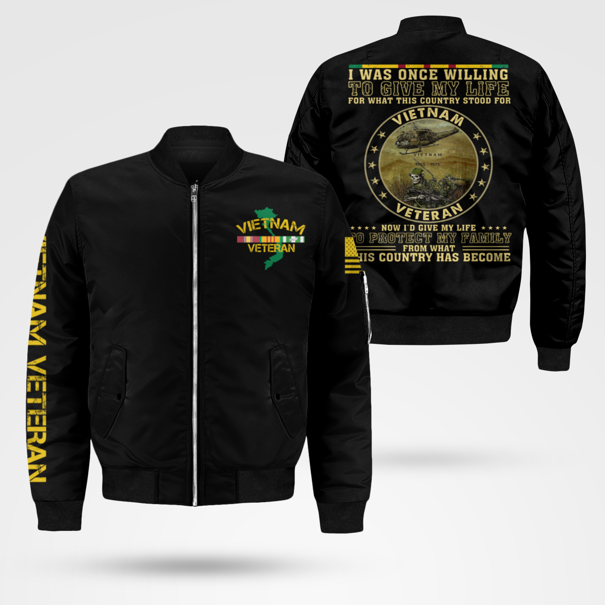 Vietnam Veteran - Protect My Family Bomber Jacket