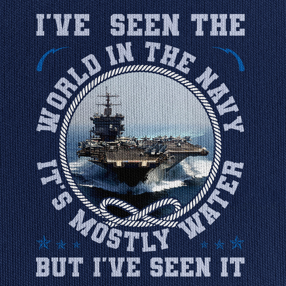 I've Seen The World In The Navy Quarter Zip Hoodie