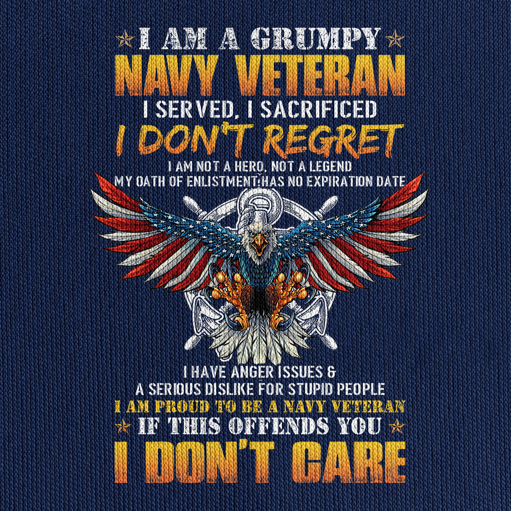 I'm A Grumpy Navy Veteran Quarter Zip Hoodie