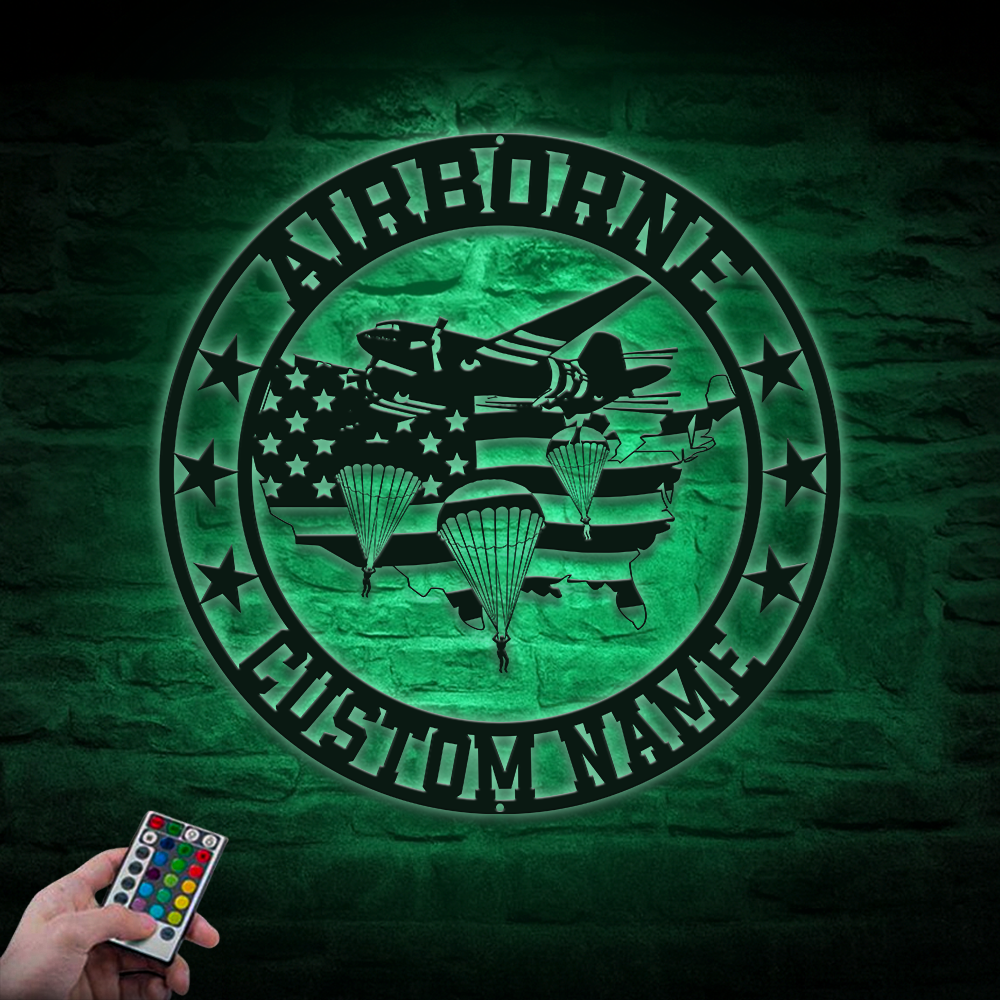 Personalized Airborne Metal Sign Wall Art