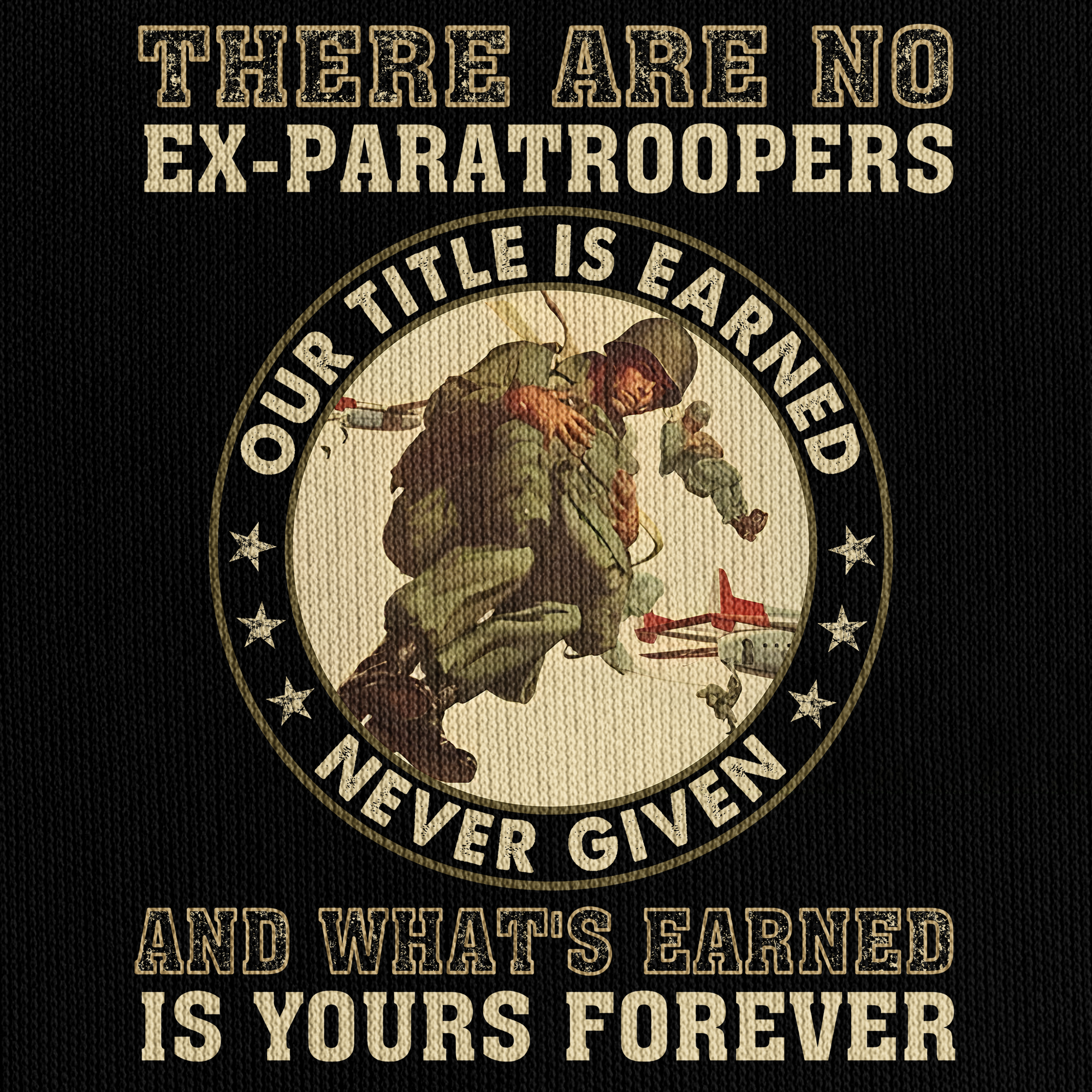 There Are No Ex-Paratroopers Vintage Quarter Zip Hoodie