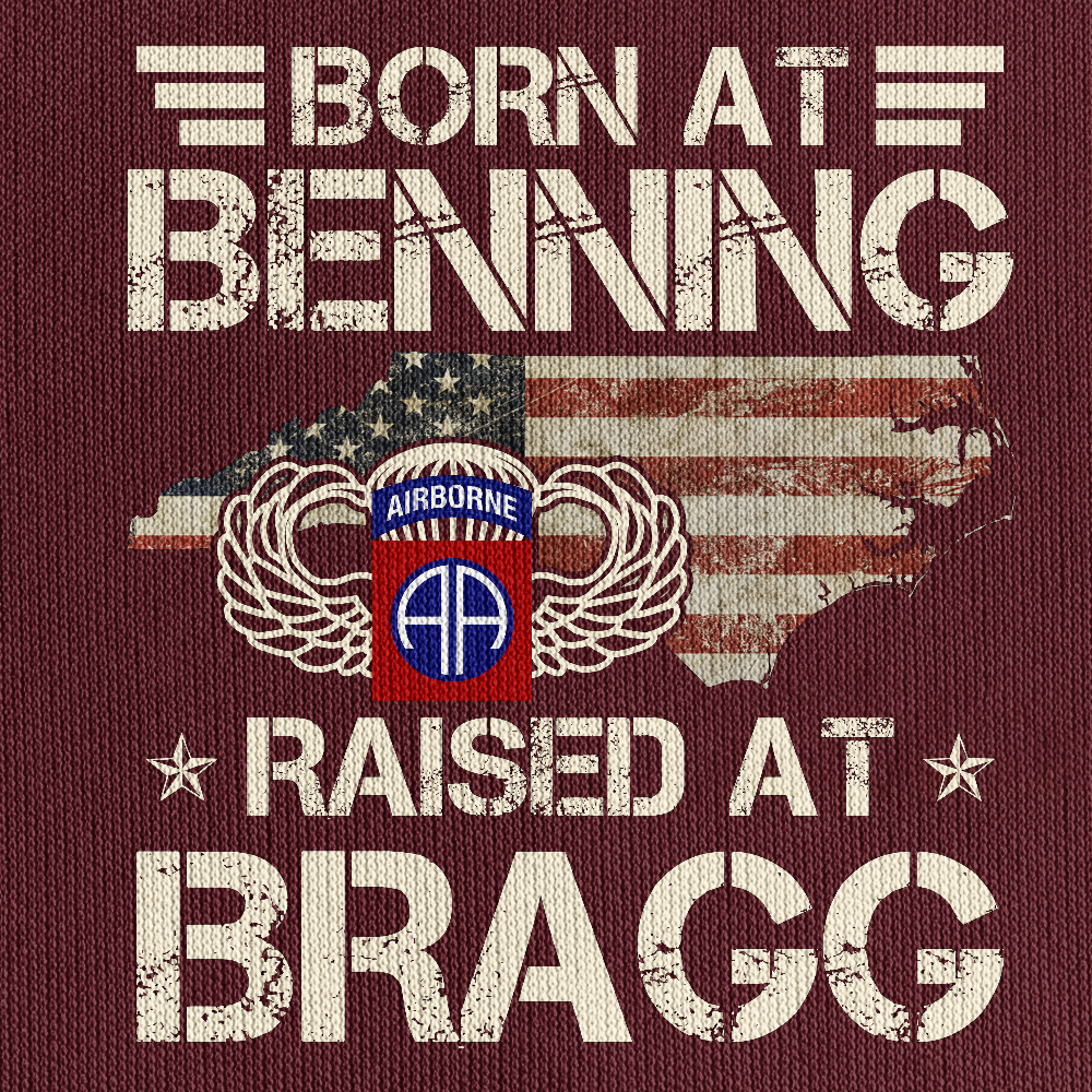 Born At Benning Raised At Bragg Personalizable Quarter Zip Hoodie