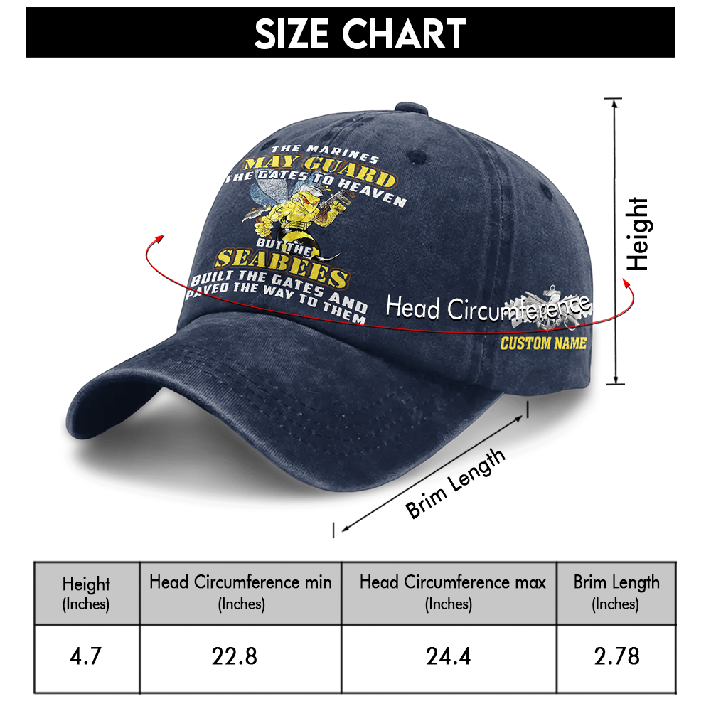 Personalizable Navy Seabee Washed Cap