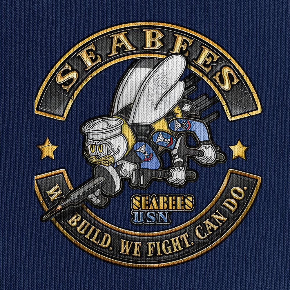 Navy Seabees Born to Build Trained To Fight Quarter Zip Hoodie