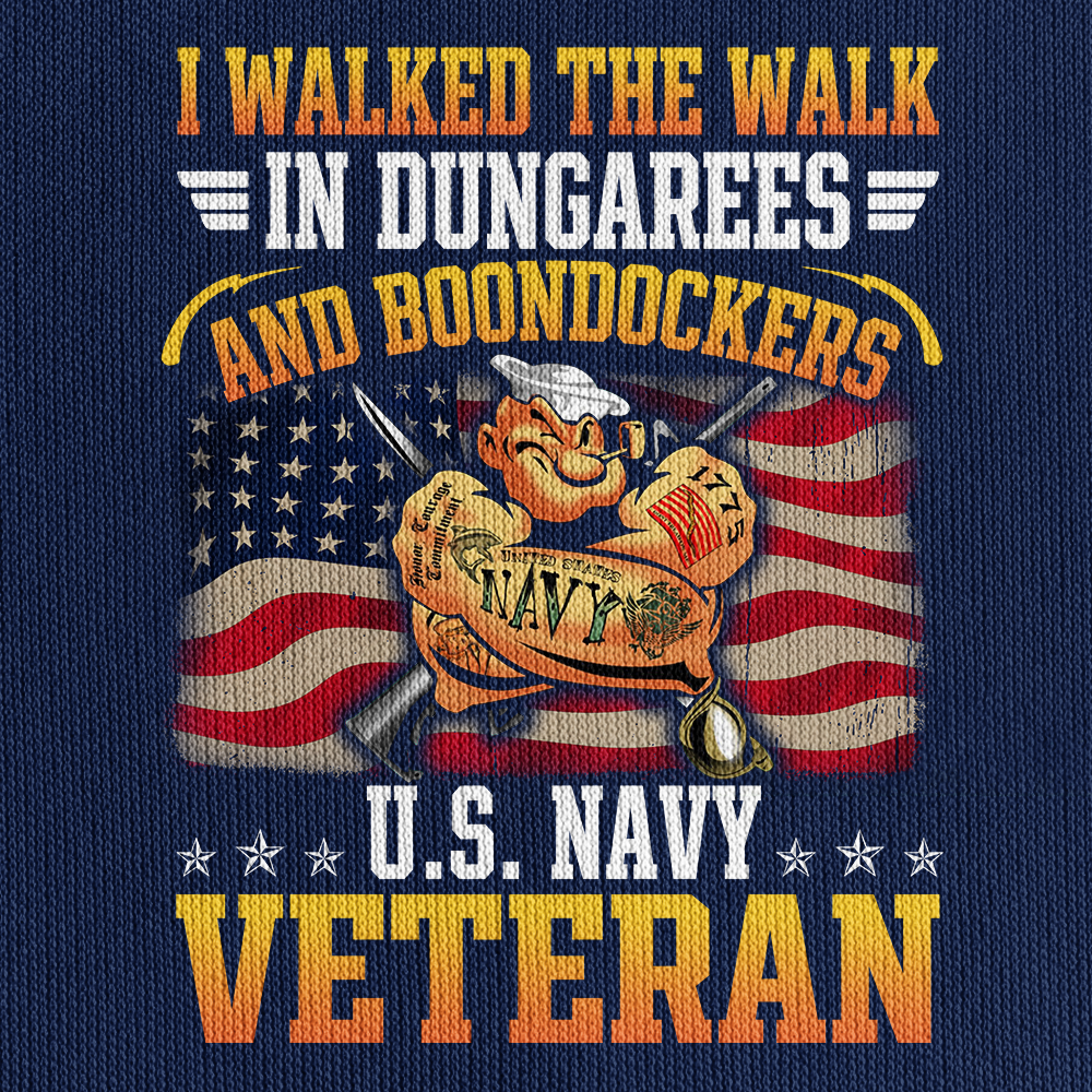 Navy Veteran I Walked The Walk Quarter Zip Hoodie