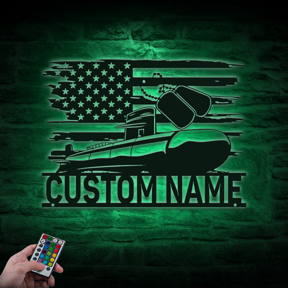 Personalized Navy Submarine Metal Sign Wall Art