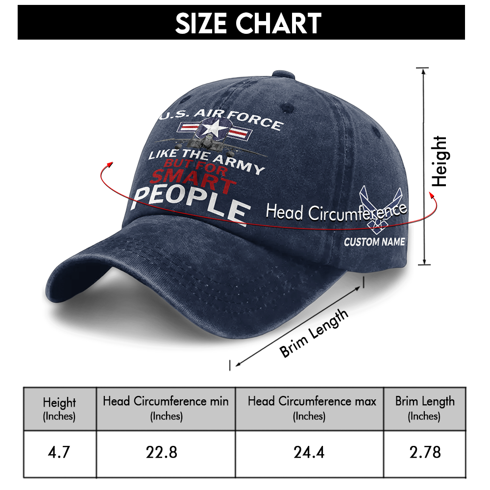 Personalizable Air Force For Smart People Washed Cap
