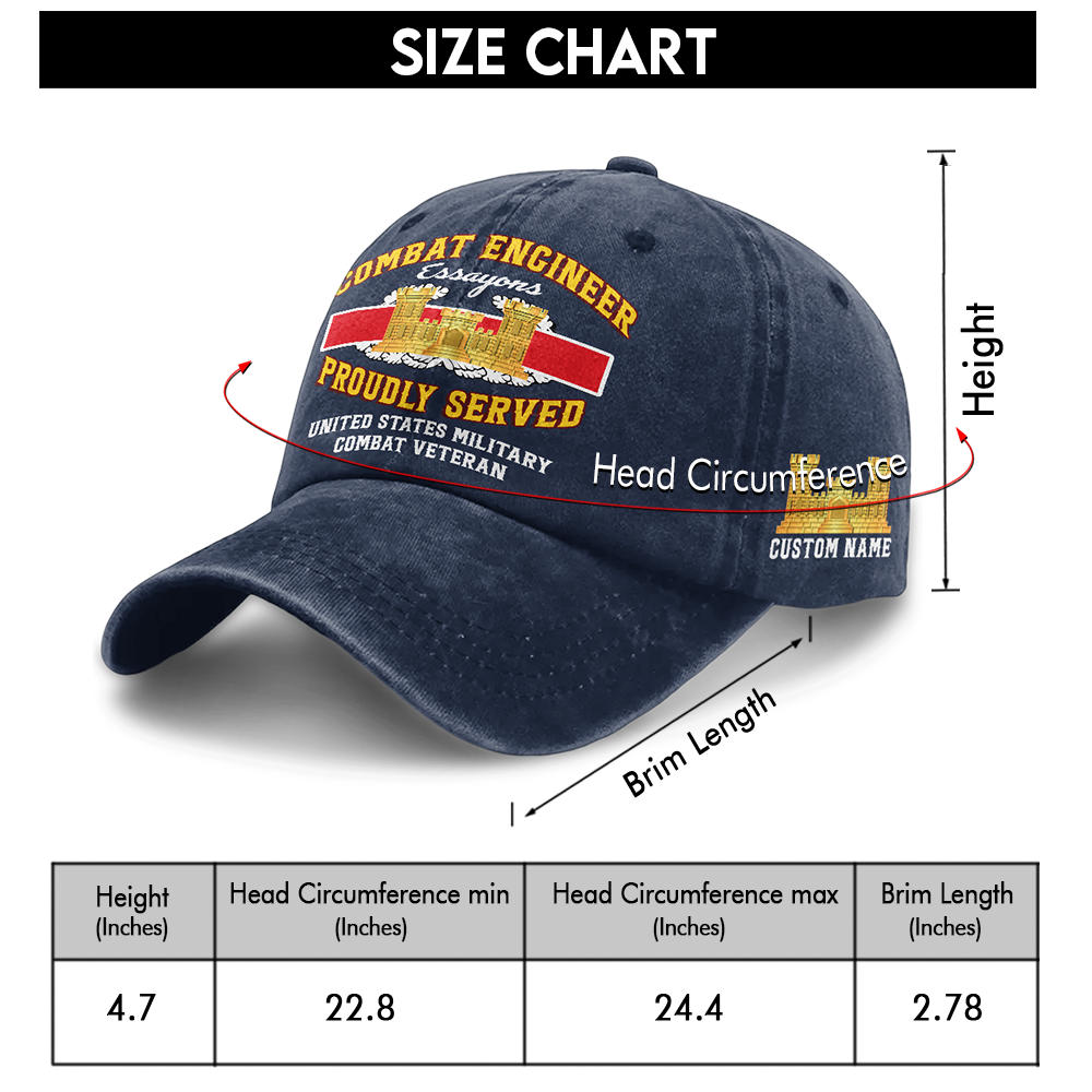 Personalizable Combat Engineer Washed Cap