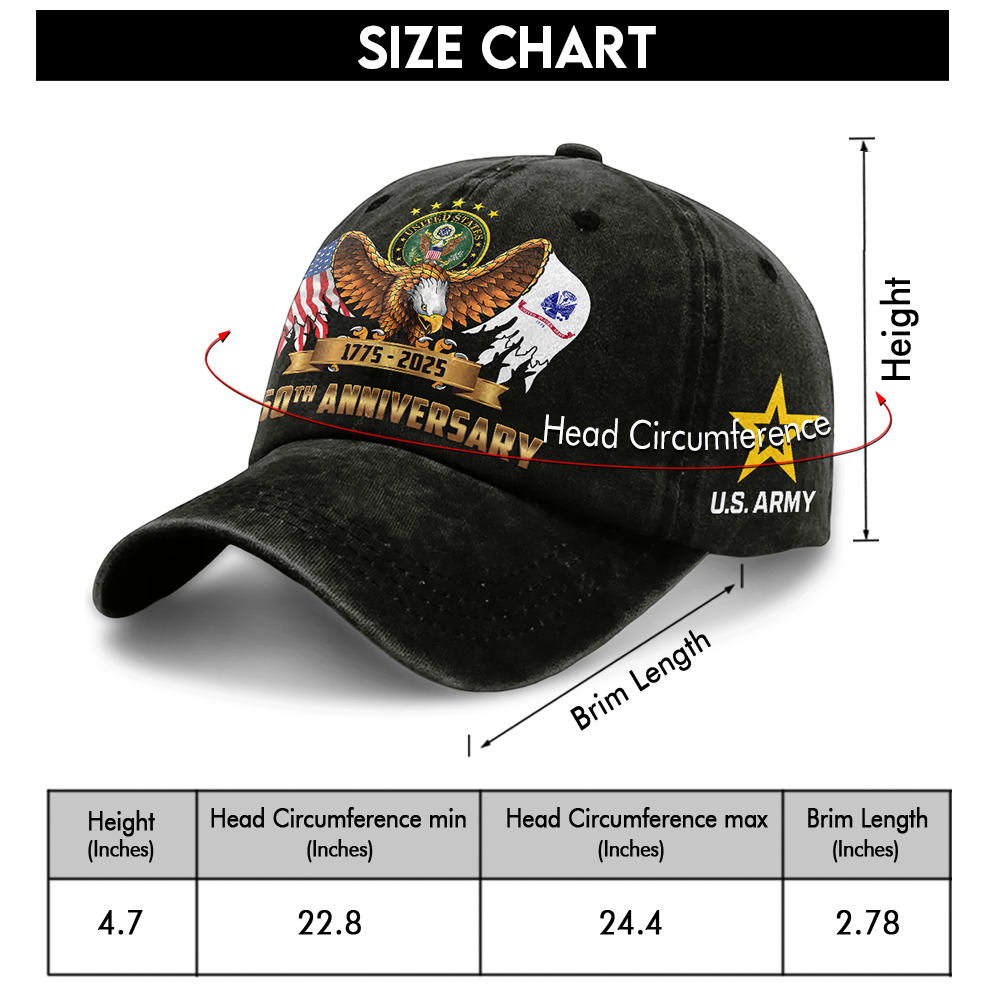 Army 250th Anniversary Washed Cap