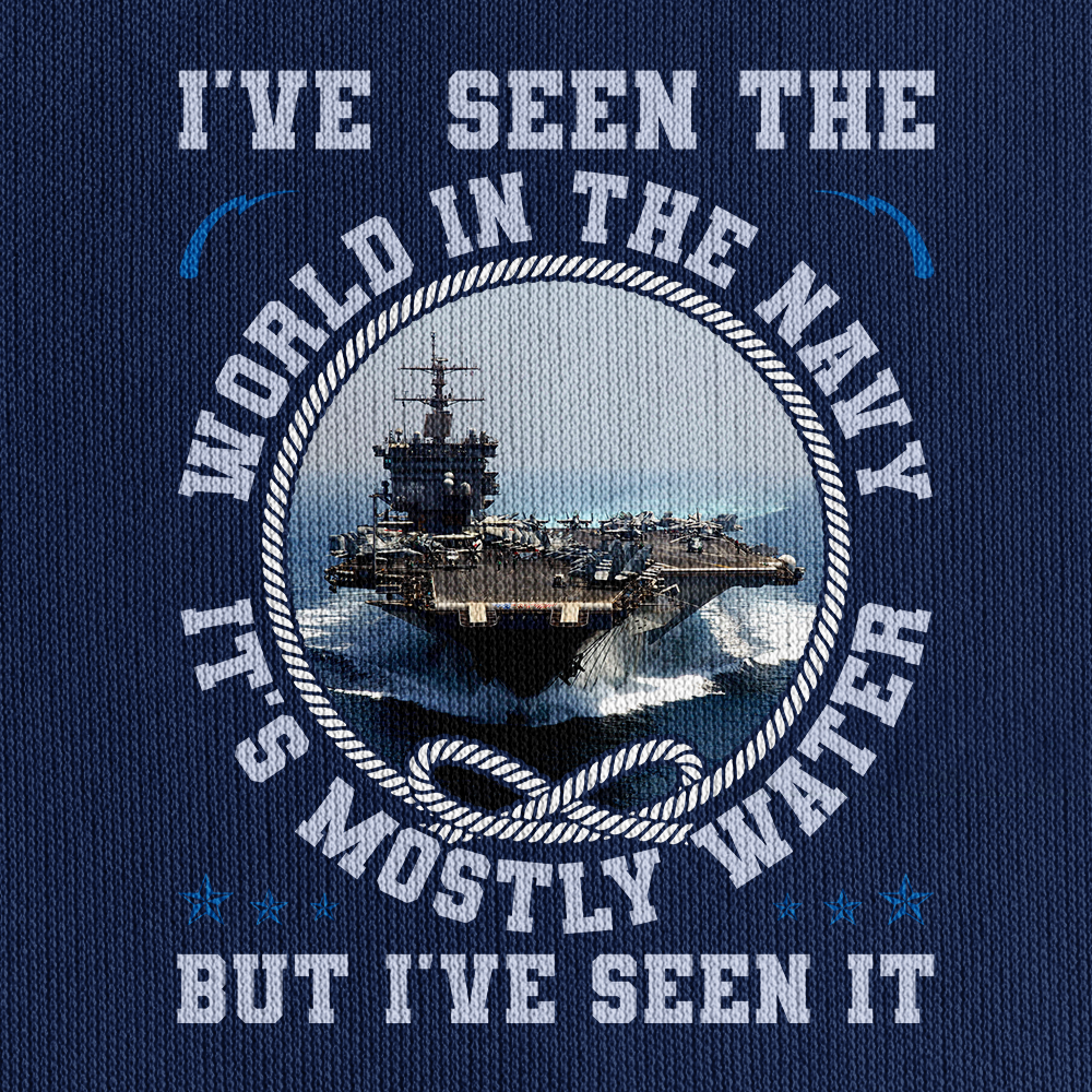 I've Seen The World In The Navy Quarter Zip Hoodie