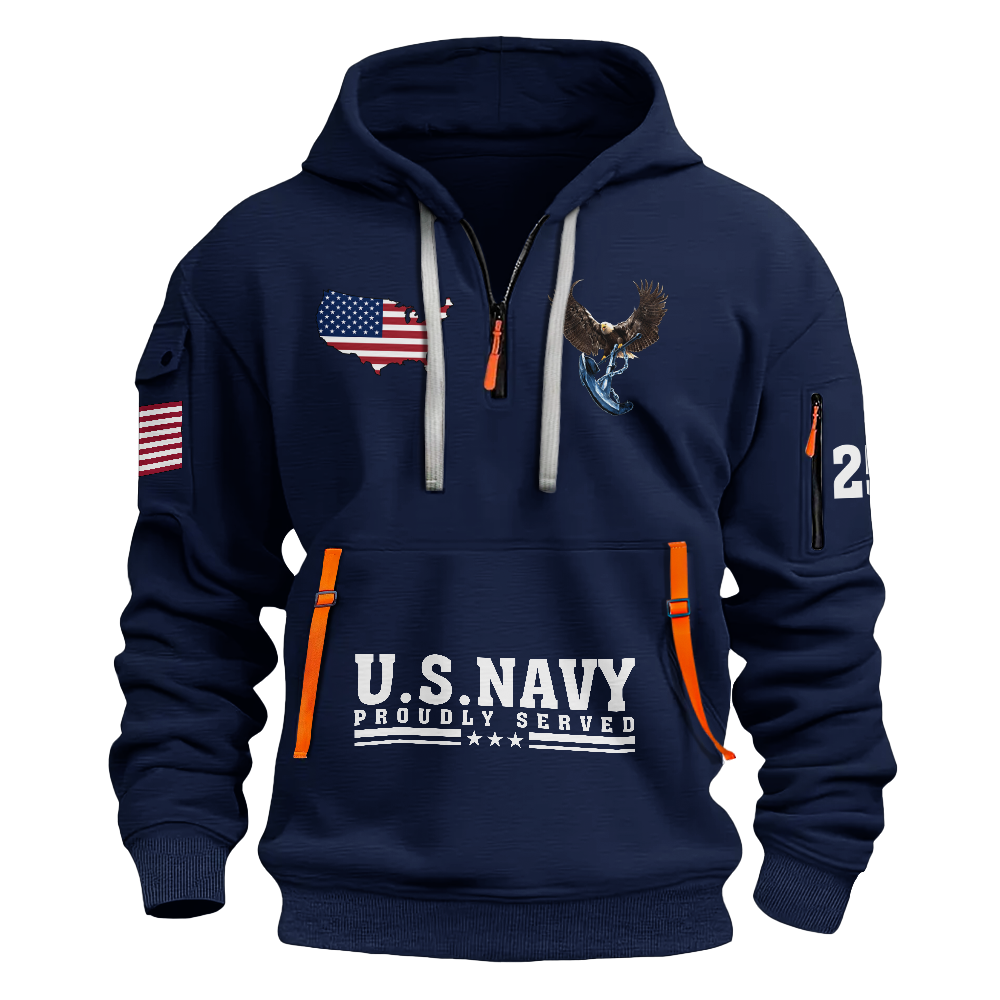 Navy 250th Anniversary Quarter Zip Hoodie