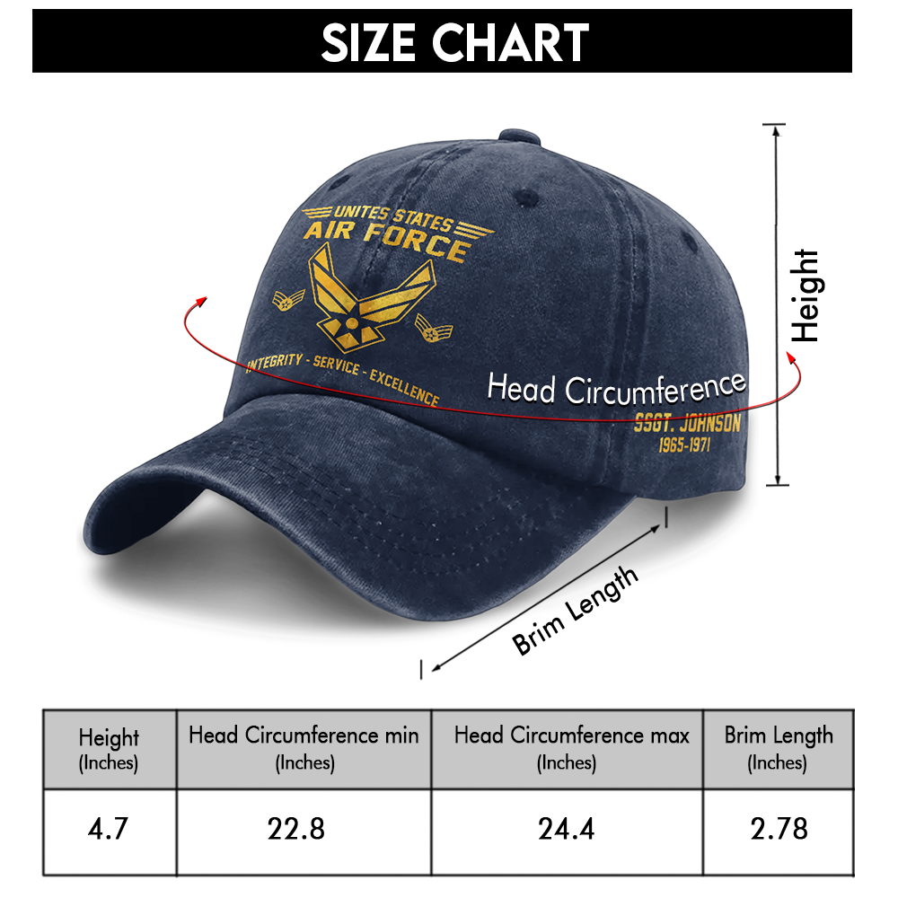 Personalizable Air Force Washed Cap