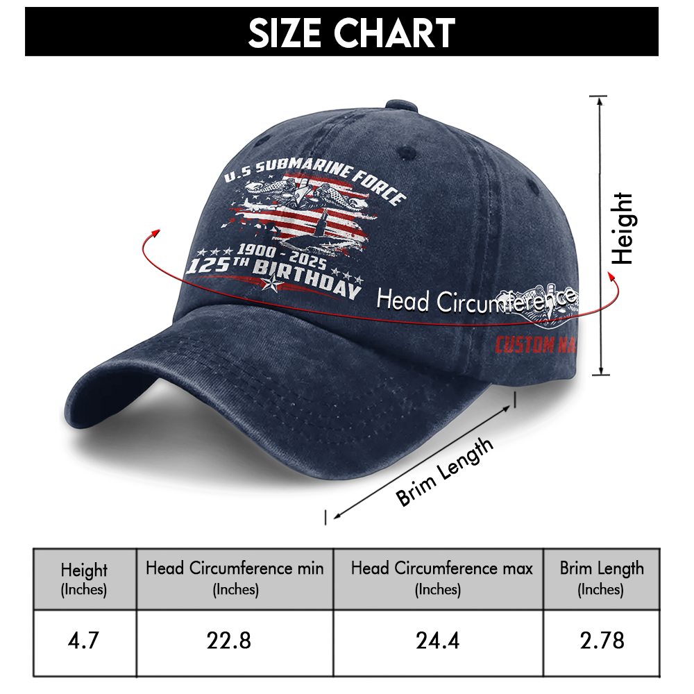 Navy Submarine 125th Birthday Washed Cap